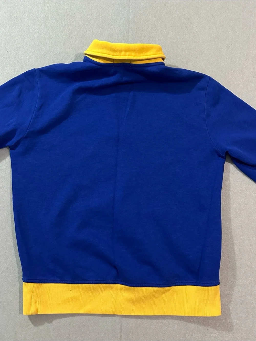 Vintage Ralph Lauren Polo Track Half-Zip Sweater in Royal Blue and Yellow